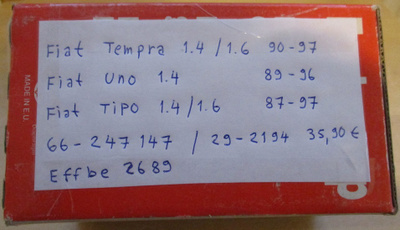 Fiat Tempra 1.4-1.6 Tipo 1.4-1.6 Uno 1.4 Effbe bensapumppu 1