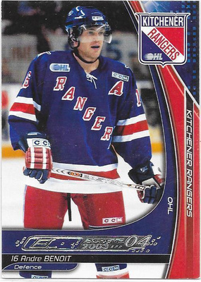 2003-04 Kitchener Rangers #16 Andre Benoit ex- Tappara farmi