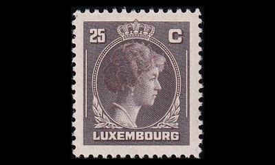 Luxemburg 350 ** Käyttösarja Charlotte 25 C (1944)