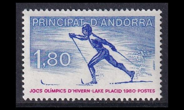 Andorra Fr 304 ** Talviolympialaiset Lake Placid (1980)