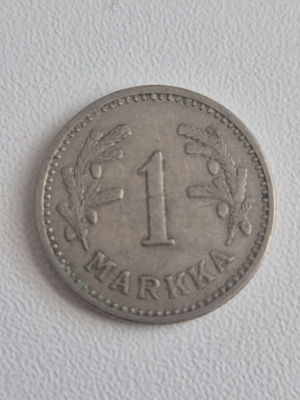 Suomi 1929 1 markka, päällelyönti (14521)