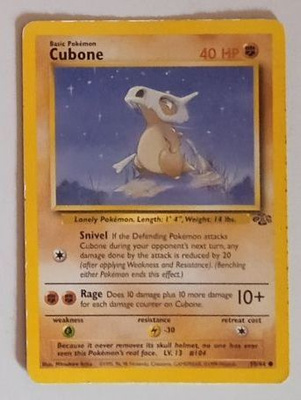 MAATYYPIN POKEMON KORTTI CUBONE , VANHA