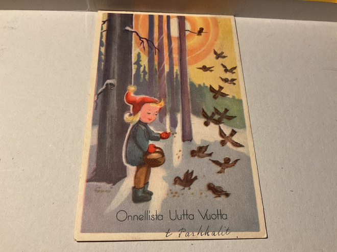 Postikortti Hyvää Uutta Vuotta! 1950-luku