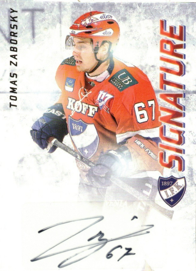 2015-16 Cardset TOMAS ZABORSKY HIFK Ässät Signature nimmari