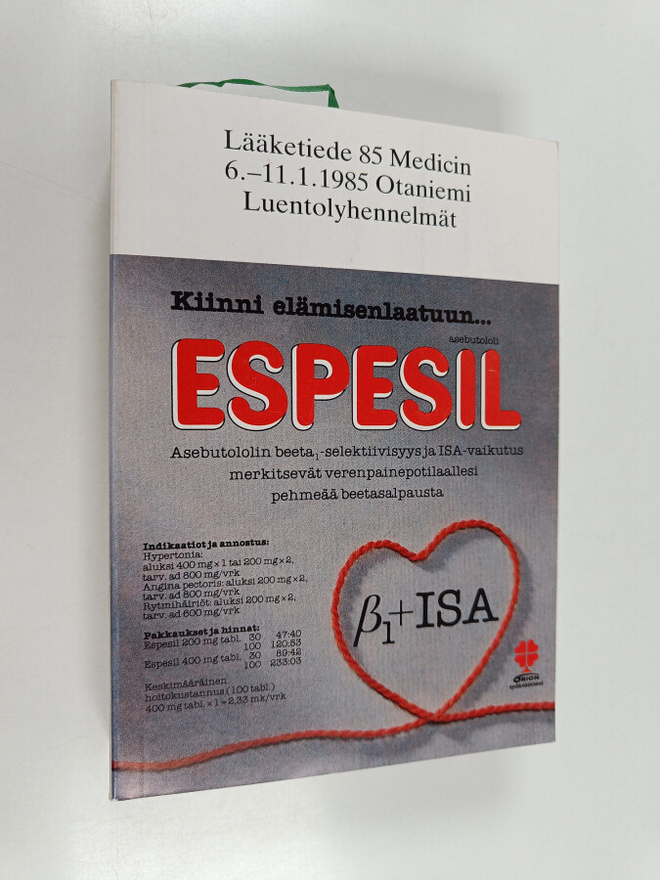 Lääketiede 85 Medicin 6.-11.1.1985 Otaniemi : Luentolyhen...