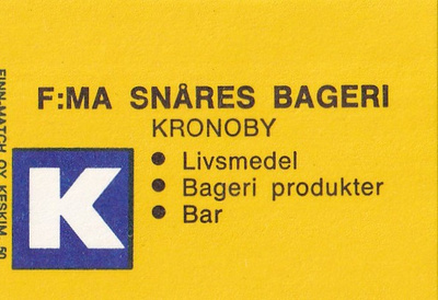 Kronoby. F:ma Snåres Bageri ,  b426