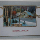 Talo metsässä, ns. ikkunakortti, Joulukortti art nouveau, p. - pikkukuva 1