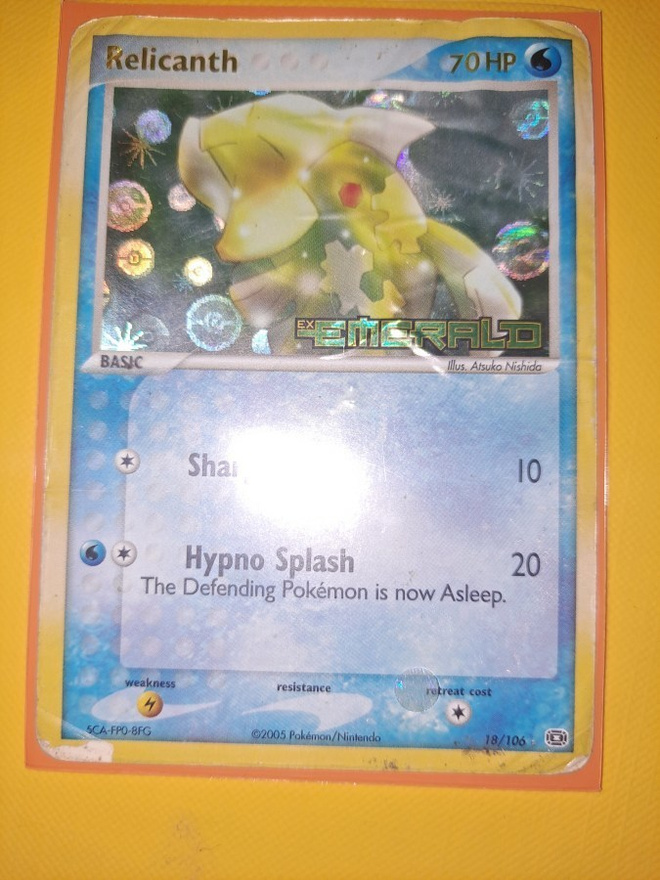 Relicanth 18/106 Stamped EX Emerald Rare Holo card