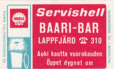 Lappfjärd, Servishell. Baari - Bar  ,SHELL  2/12