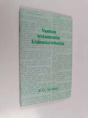 K. O. Syväntö : Vanhan testamentin käännösvirheistä