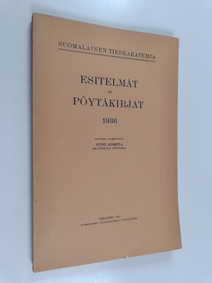 Gust. (toim.) Komppa : Esitelmät ja pöytäkirjat 1936