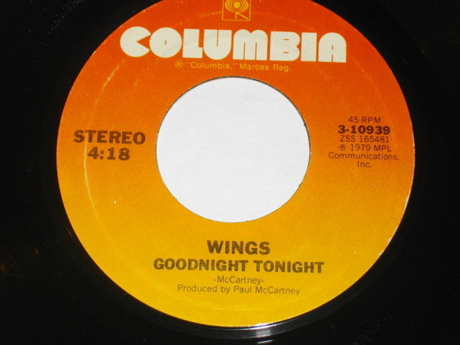 7" WINGS - Goodnight tonight - single 1979 USA rock EX+