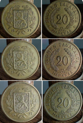 20 MARKKAA v.1937-1939 alumiinipronssia