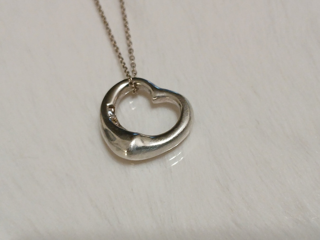 Tiffany & Co. Elsa Peretti Open Heart hopea sydän riipus