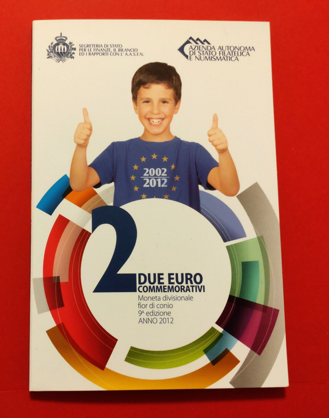 San Marino, 2 € 2012. Euro 10 vuotta.