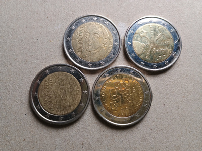 Euro 2e juhlarahat Suomi 4kpl