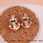 0347 .. 9k Kulta Elegant Crystal Ankkuri .. Korvakorut - pikkukuva 1