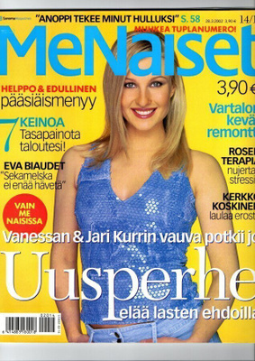 Me Naiset n:o 14/15 2002 Miss Suomi & Jari Kurri, vauva potk