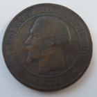 France | 10 Centimes Coin 1854| Napoleon III - pikkukuva 2