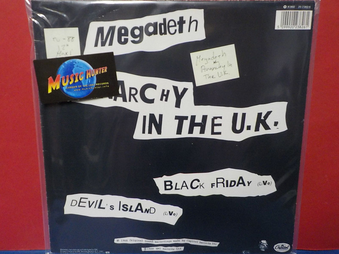 MEGADETH - ANARCHY IN THE U.K. EU -88 12" MAXI