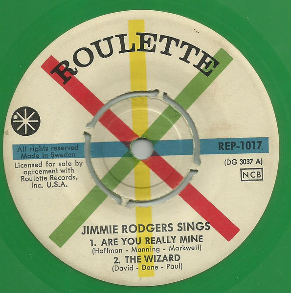 7” EP GREEN SINGLE RUOTSI Jimmie Rodgers - Waltzing Mathilda