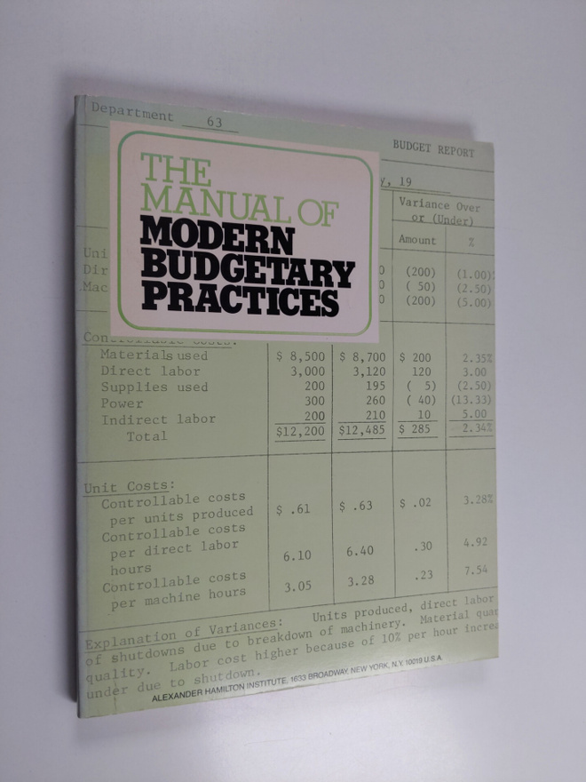 The manual of modern budgetary practices
