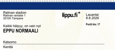 La 8.8. Eppu Normaali, VIIMEINEN keikka, 2 kenttälippua