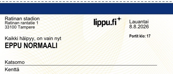 La 8.8. Eppu Normaali, VIIMEINEN keikka, 2 kenttälippua