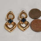 vintage Cabochon sydän korvakorut emaloitu - pikkukuva 4