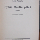 Leo Perutz:  Pyhän Martin päivä, Karisto 1935. 200 s. - pikkukuva 4