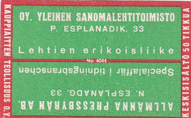 Helsinki, Oy Yleinen sanomalehtitoimisto  5/13