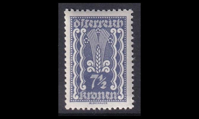 Itävalta 366 ** Käyttösarja maatalous 7½ Kr (1922)