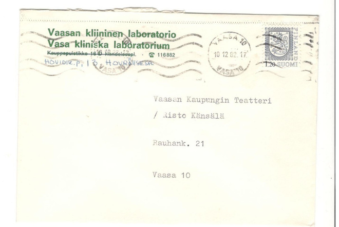 Vaasa,  v. 1982  firmakuori kotiseutukeräilijälle