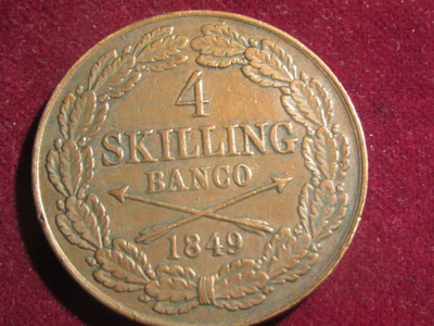 4 skilling banco 1849. Oscar I. Ruotsi-Sweden