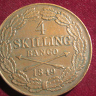 4 skilling banco 1849. Oscar I. Ruotsi-Sweden - pikkukuva 1