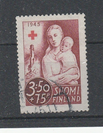 Suomi 1945, PR merkki 3,50mk+75p,  , leimattu