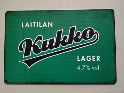 Laitilan kukko lager Peltikyltti