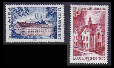 Luxemburg 1007-8 ** Rakennuksia (1980)