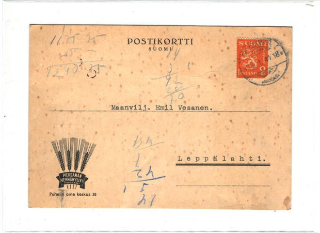 FIRMAKORTTI PIEKSÄMÄKI VEHNÄMYLLY