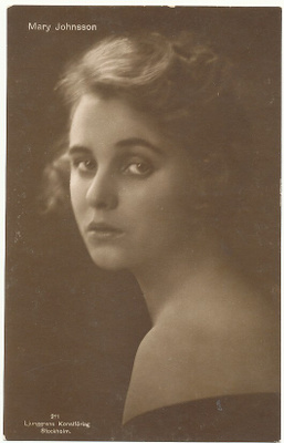 Filmitähti MARY JOHNSSON - vanha kortti