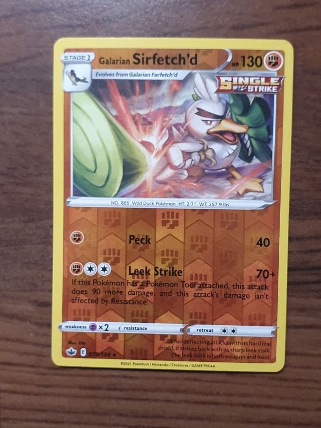 Pokemon Galarian Sirfetch'd 079/198 Reverse holo rare