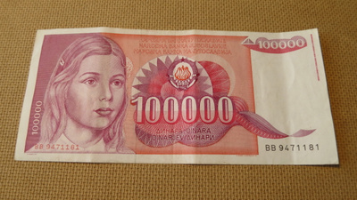 Jugoslavia 1989: 100 000 dinara