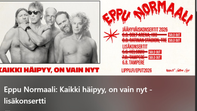 Eppu Normaali jäähyväiskonsertti 7.8.26 permantoliput