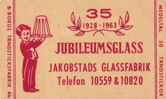 Jakobstads Glasfabrik 35 Jubileumglass  3/13
