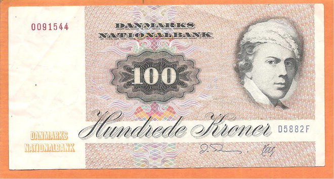 Tanska, 100 Hundrede Kroner, v. 1988, P 51f