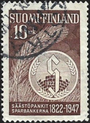 1947 Säästöpankkien 125 v juhla leimattu LaPe 335