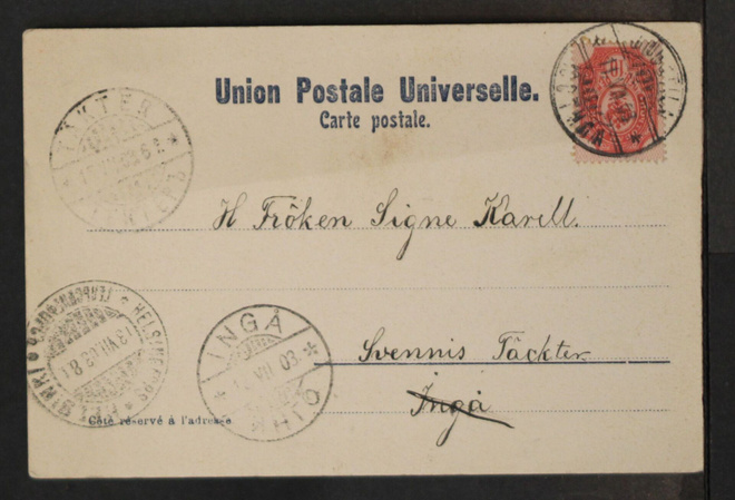 # 23984 # Lavola kortti Juustila>Helsinki> Ingå>Täkter-1903