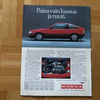 Esite Honda Civic 1984. CRX, 3D, 4D - pikkukuva 3