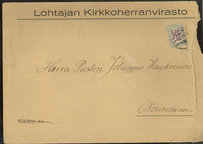 Lohtajan kirkkoherranviraston kirje