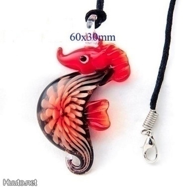 1137 .. Käsintehty Kaunis Lampwork Taidelasia .. Kaulakoru
